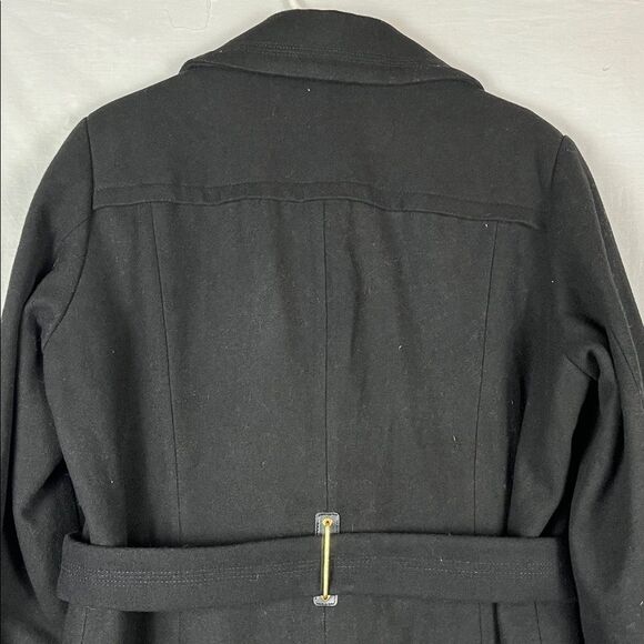 NWOT Worthington Black and Gold Wool Blend Belted Long Women's Trench Coat - Picture 8 of 11